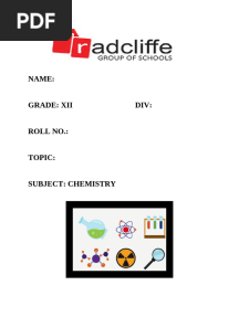 Chemistry Investigatory Project Certificate and Acknowledgement 12 Science (2) New