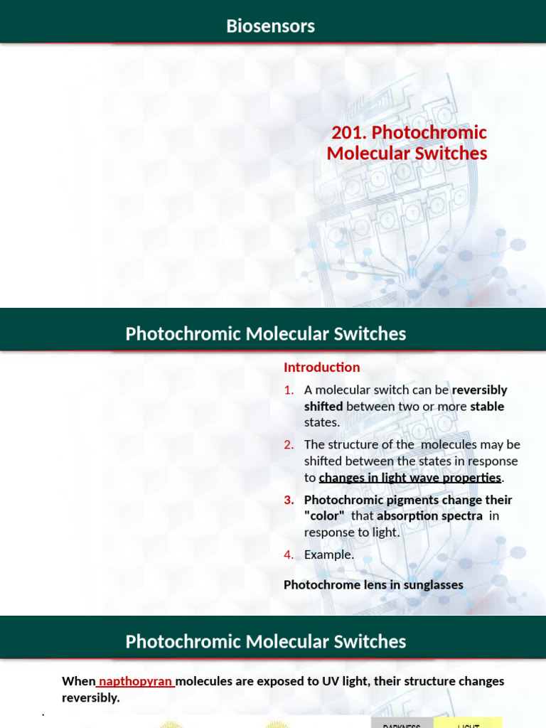 Photochromic Molecular Switches Overview | PDF | Molecules | Physical ...