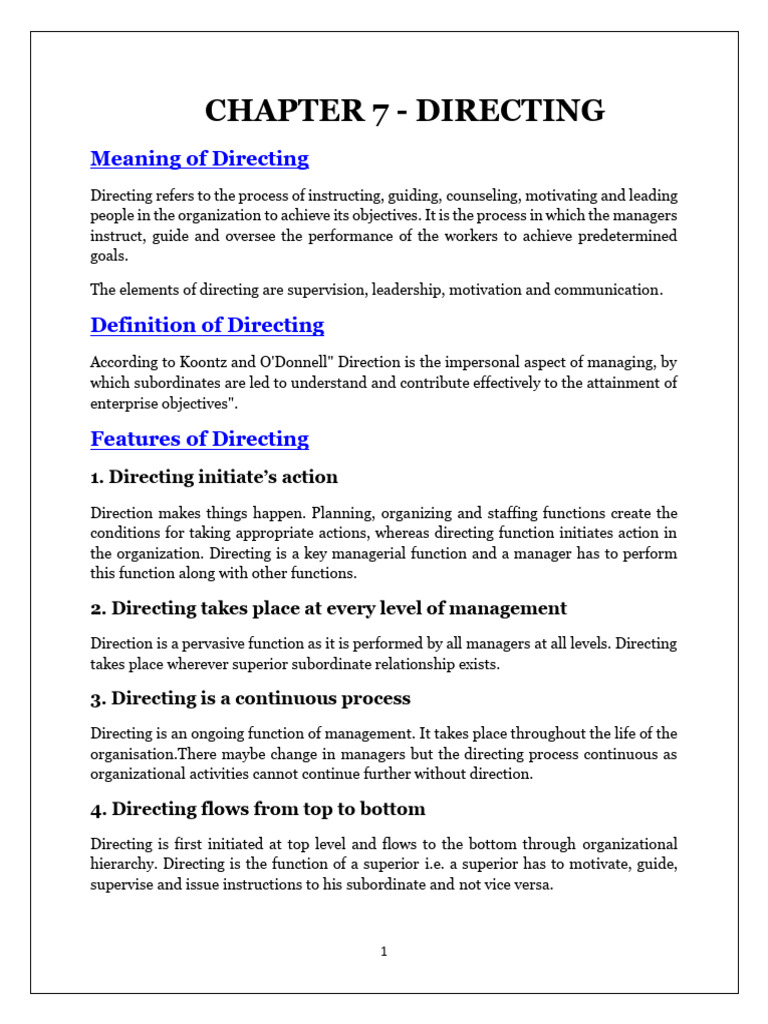 Elements and Importance of Directing | PDF | Incentive | Motivation