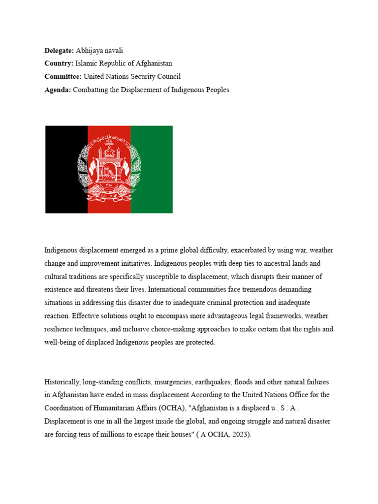 Unsc Position Paper For Afghanistan | PDF | United Nations Development ...