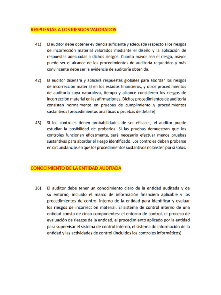 Evaluación De Riesgos Y Evidencia De Auditoría Pdf
