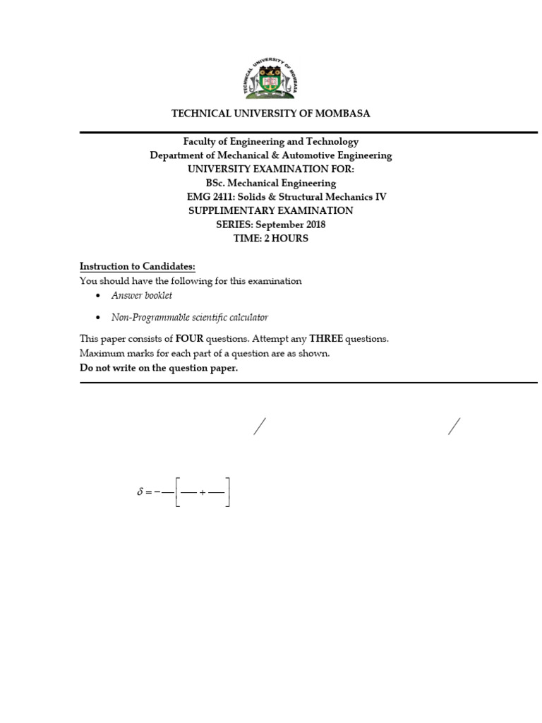 Engineering Exam: Solids & Structures | PDF | Bending | Beam (Structure)