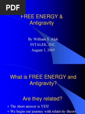 FREE ENERGY and Anti Gravity