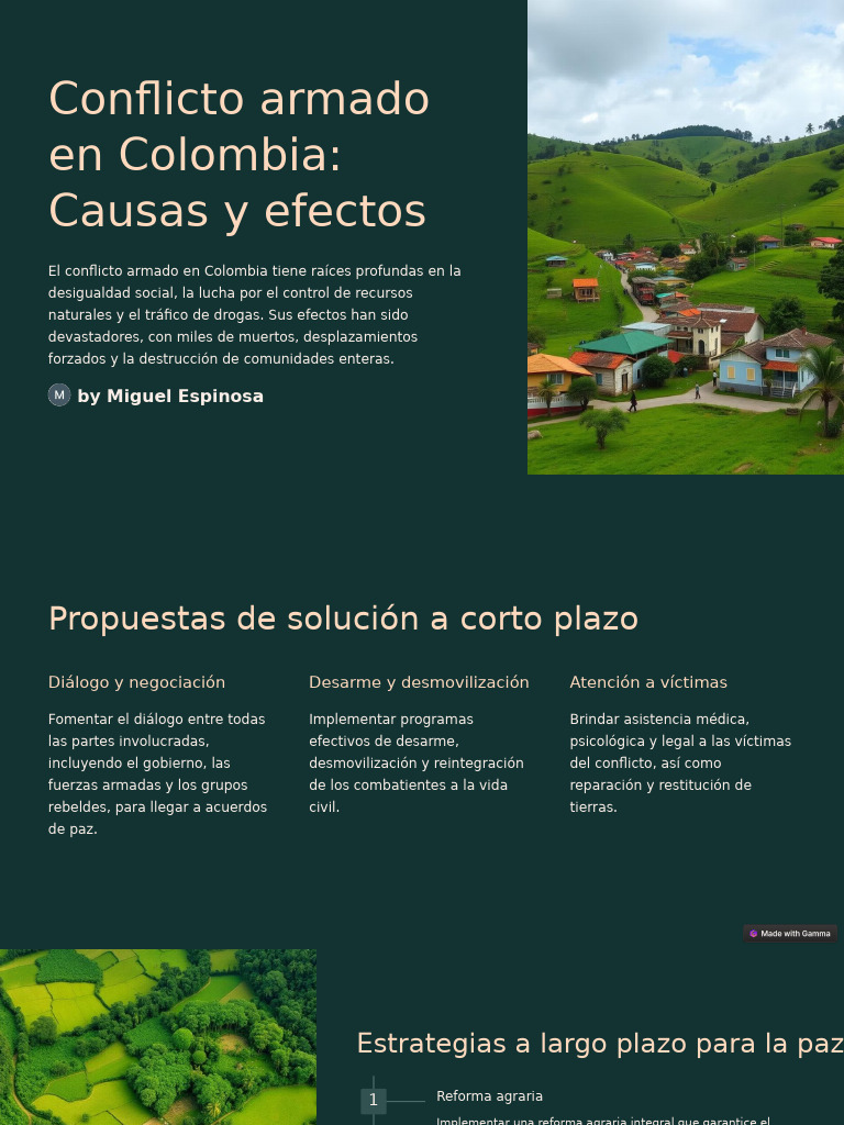 Causas y soluciones del conflicto en Colombia | PDF