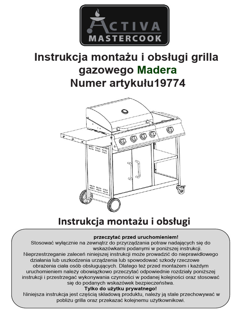 Instrukcja Obslugi ACTIVA Madera 19774 | PDF