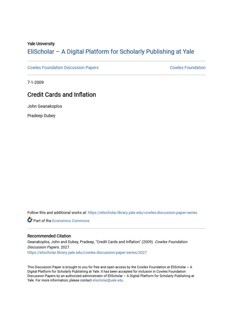 Credit Cards & Inflation Analysis | PDF | Money | Inflation