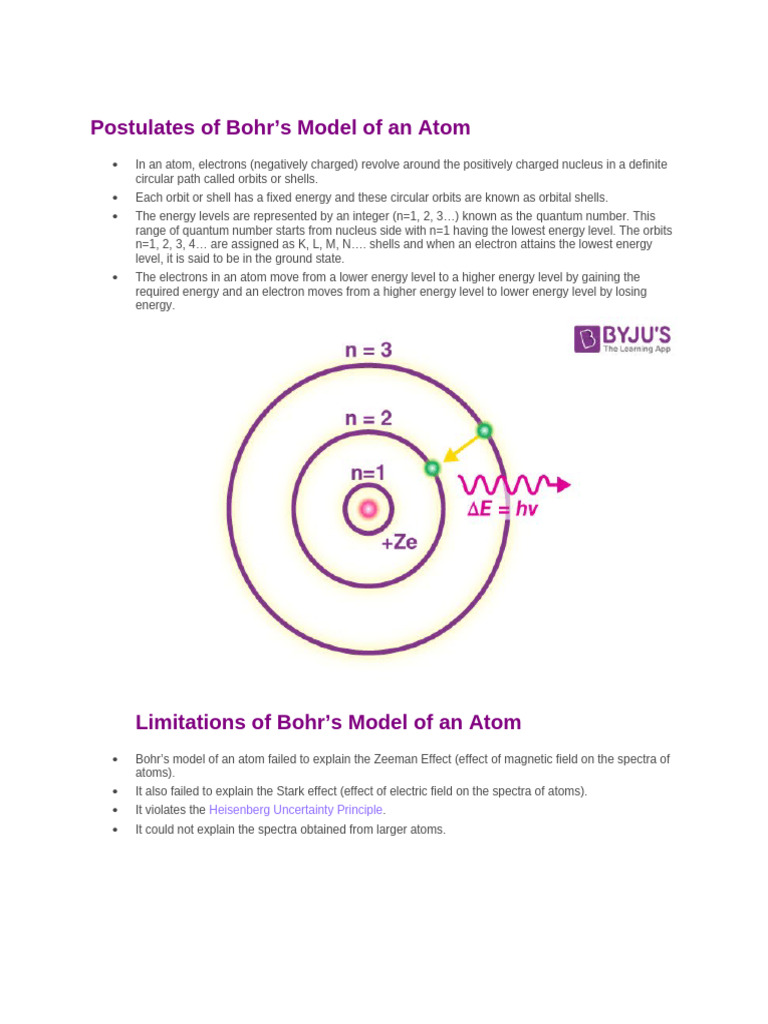 Postulates of Bohr | PDF