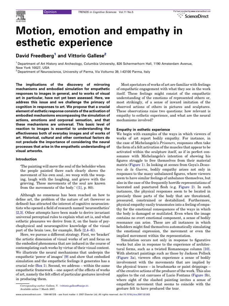 Empathy and Emotion in Art Experience | PDF