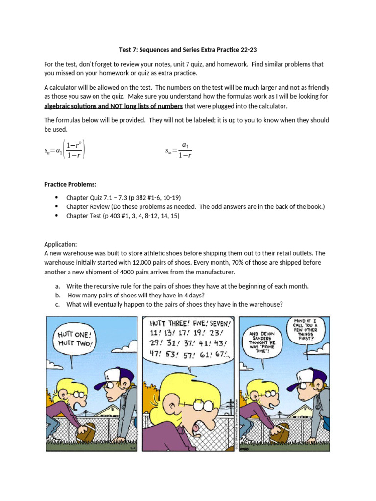 Sequences and Series Test Prep Guide | PDF