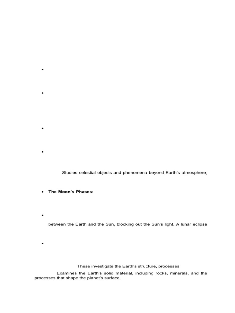 Overview of Science Branches and Examples | PDF | Earth | Bacteria