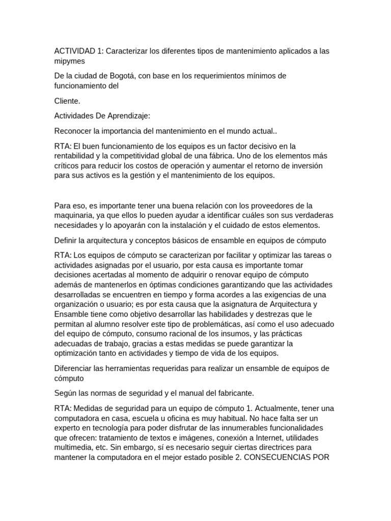 Actividad de Aprendizaje 02 2 | PDF | Hardware de la computadora ...