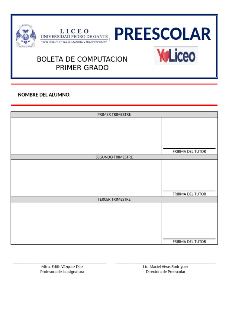 Boleta Computación Segundo Trimestre | PDF