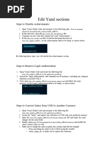 Guide Yaml Sections