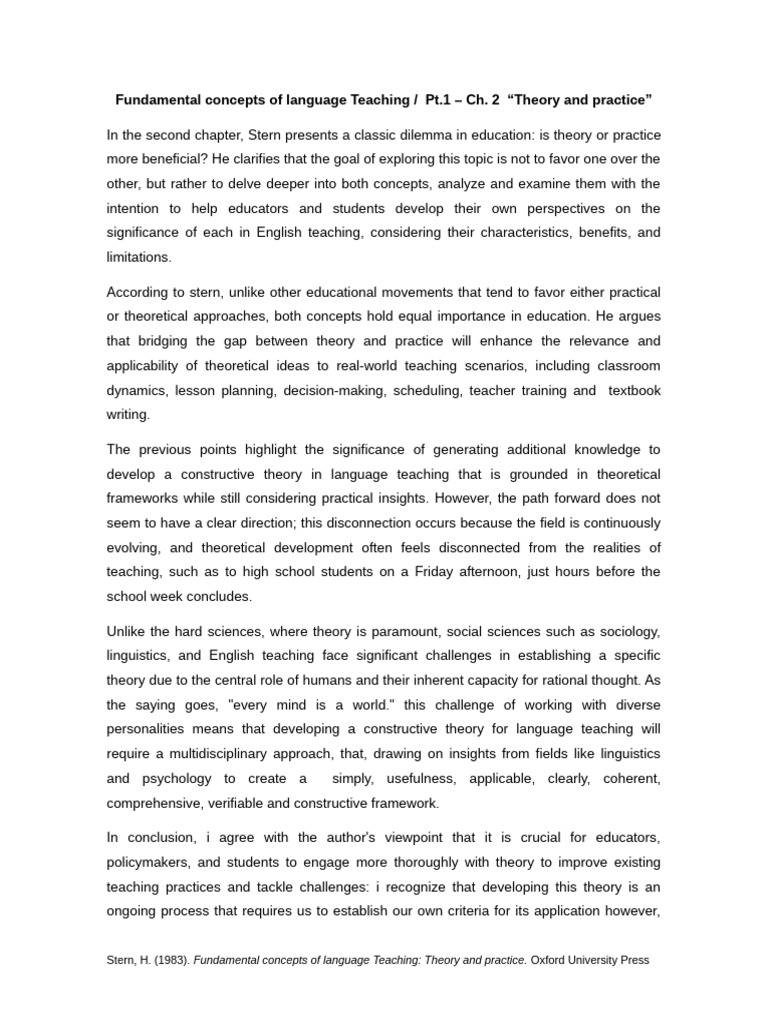 Theory vs. Practice in Language Teaching | PDF | Theory | Language ...