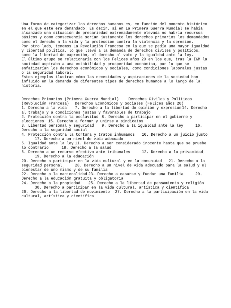 Evolución de los Derechos Humanos Históricos | PDF | Igualdad social ...