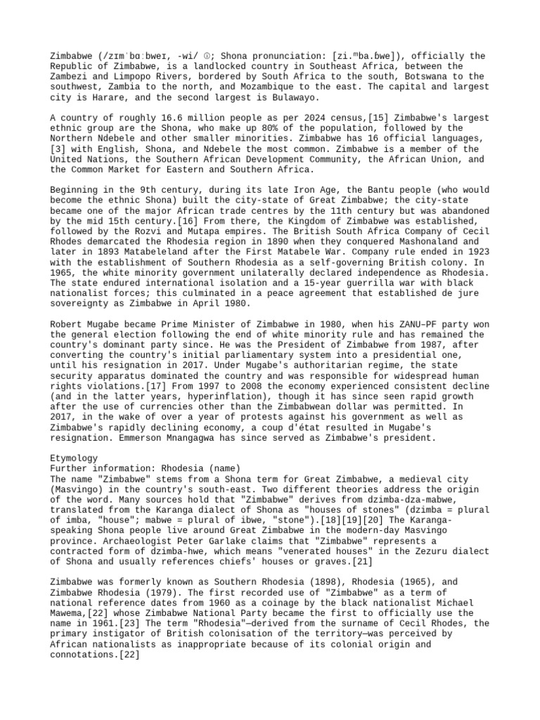 Zimbabwe Pdf Zimbabwe Robert Mugabe