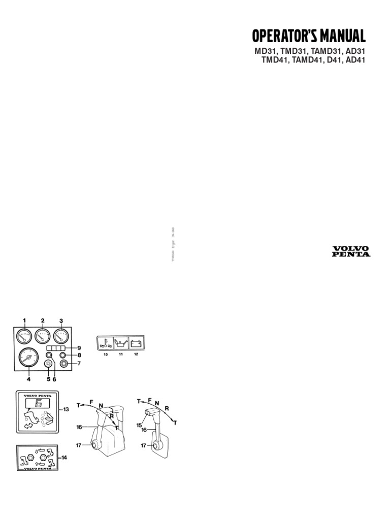 Volvo Penta TAMD41A Operator's Manual | PDF