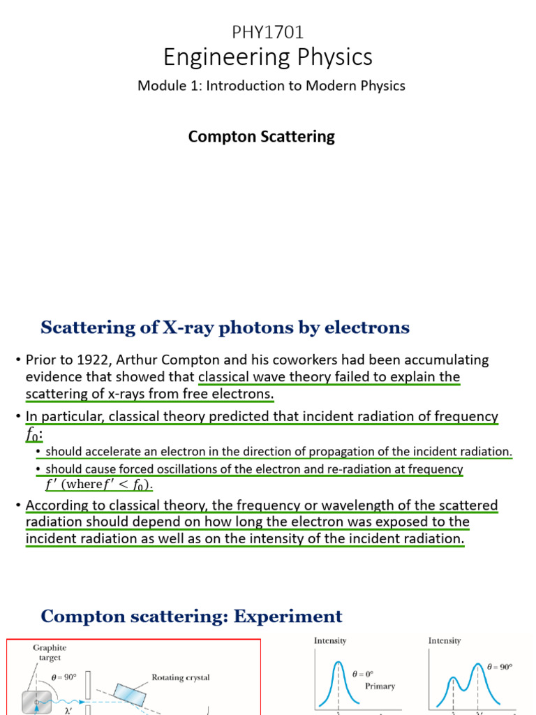Modern Physics: Compton Scattering | PDF | Electromagnetic Radiation ...
