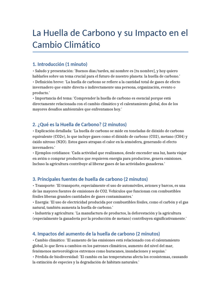 Huella de Carbono Charla | PDF | Gases de efecto invernadero | Huella ...