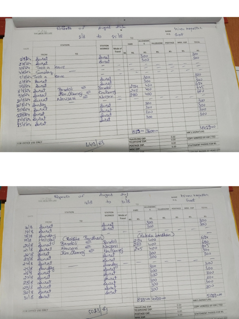 August Expense Report | PDF