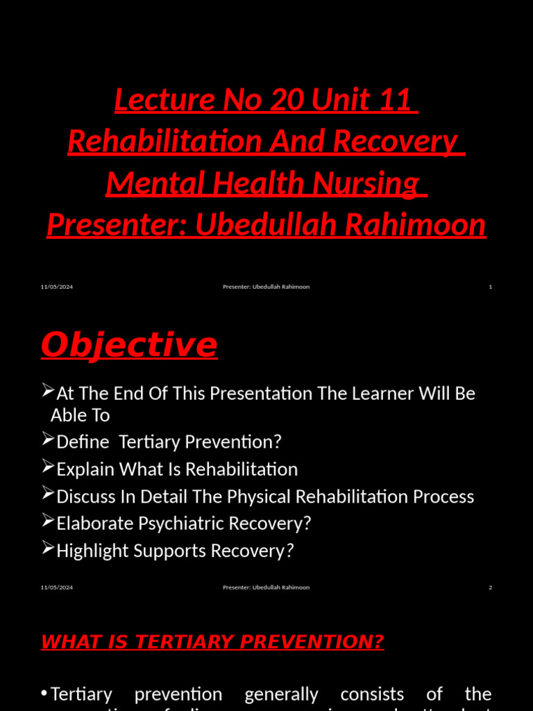 Mental Health Rehabilitation and Recovery | PDF | Physical Therapy ...