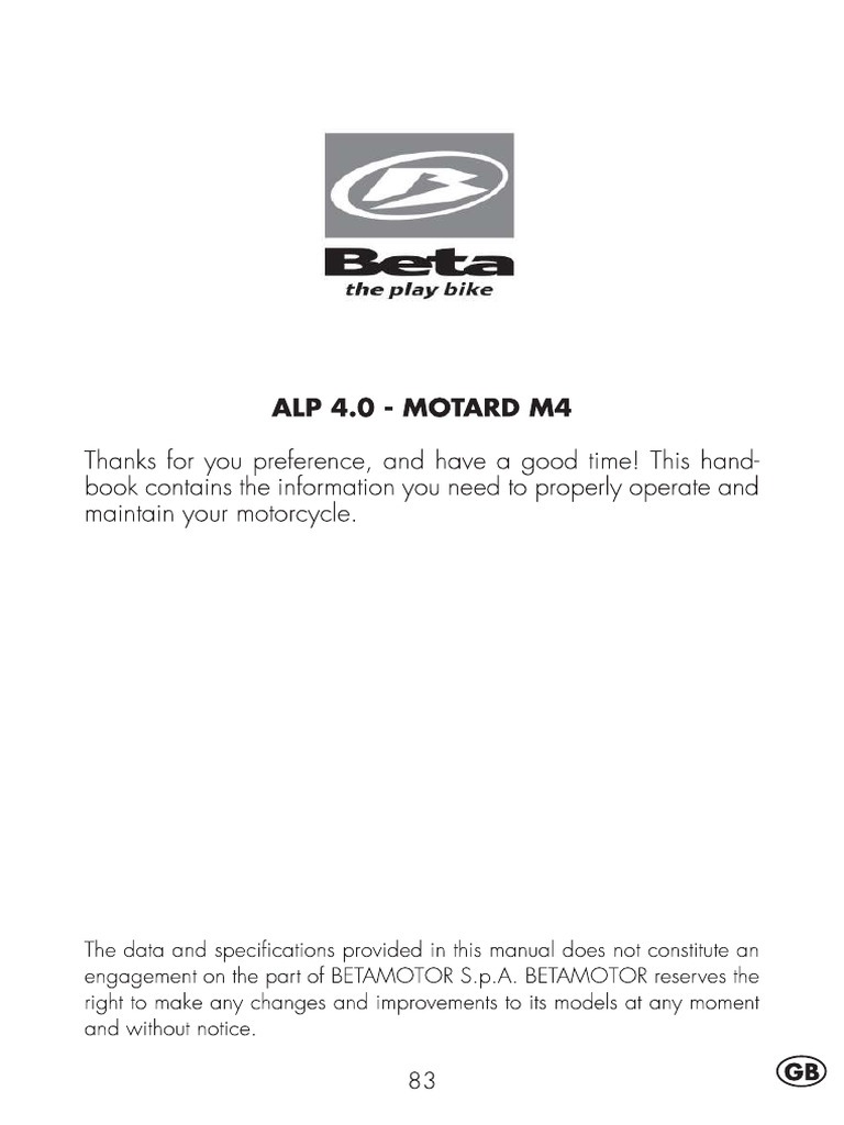 Official Beta Manual Alp 4.0 2014 | PDF