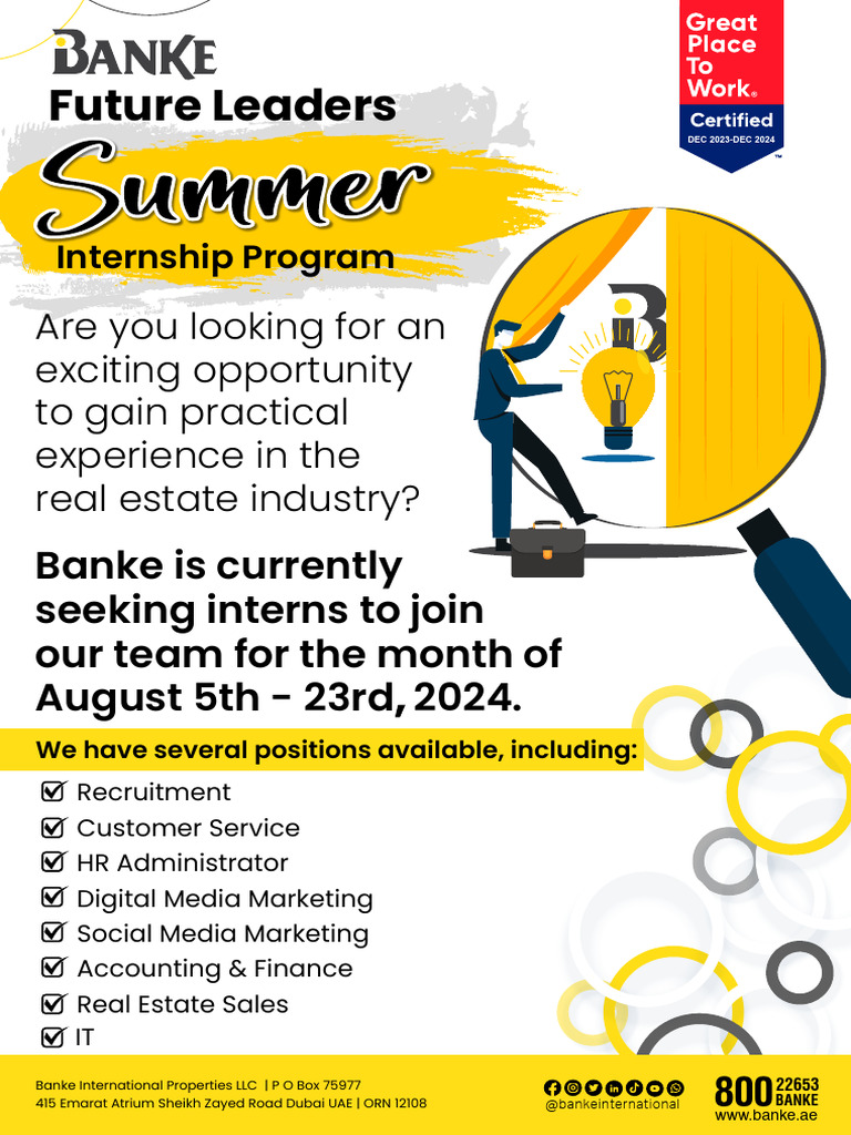 Banke Internship Program - August 5th - 23rd 2024 | PDF | Internship ...