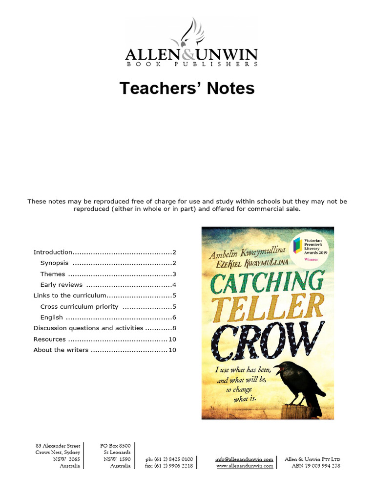 Themes and Insights in Catching Teller Crow | PDF | Indigenous Australians