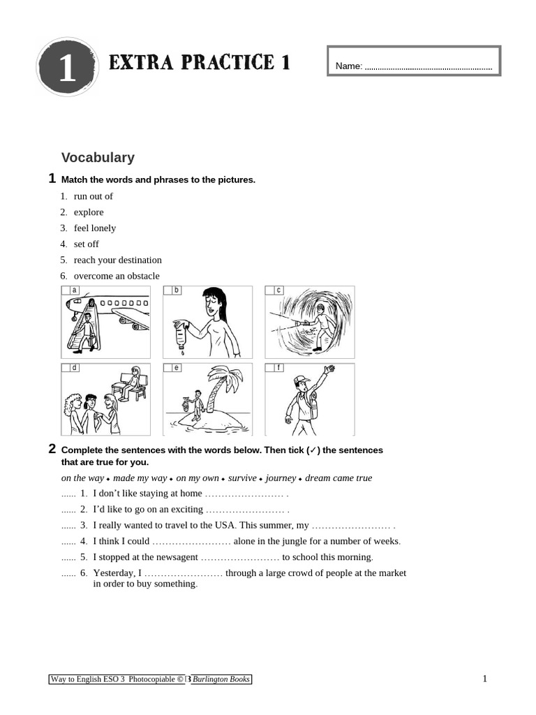Vocabulary and Grammar Practice for ESL | PDF | Linguistic Morphology ...