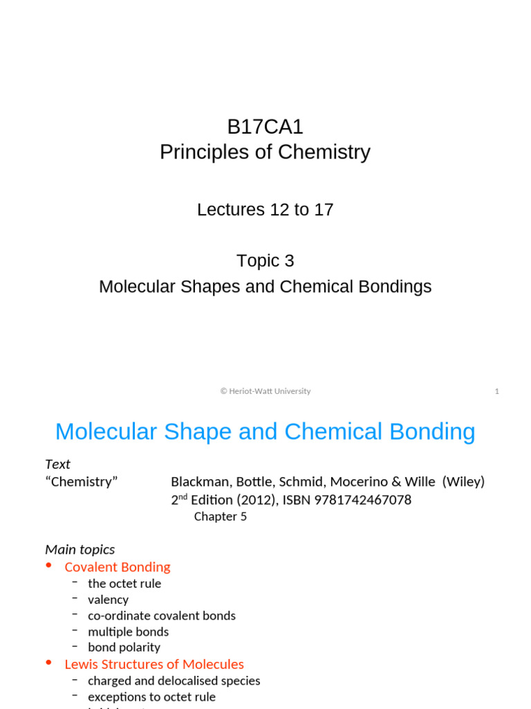 Molecular Shapes and Bonding Principles | PDF | Chemical Bond ...