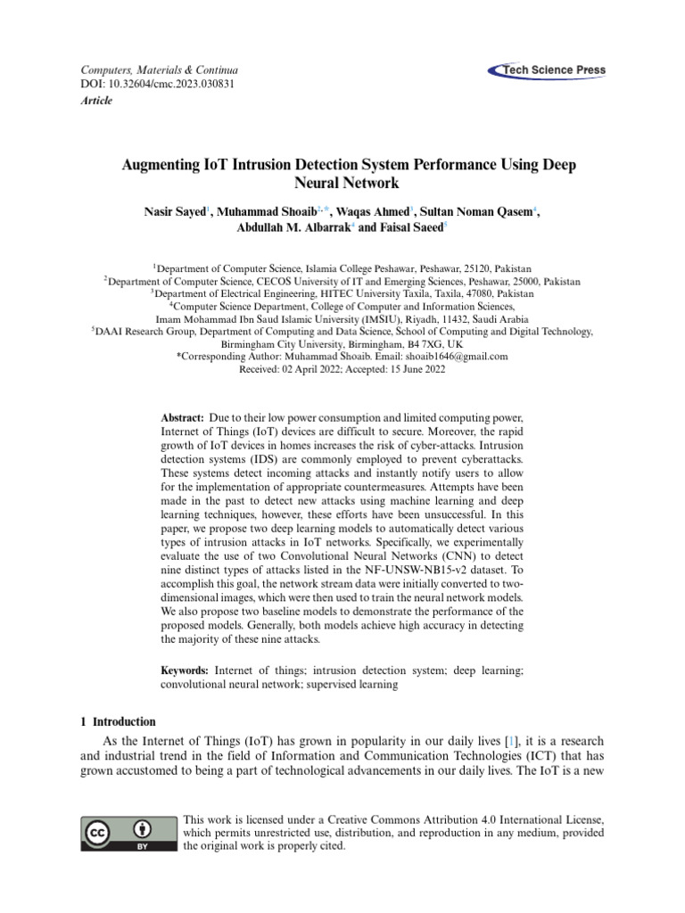 Enhancing IoT IDS with Deep Learning | PDF | Internet Of Things ...