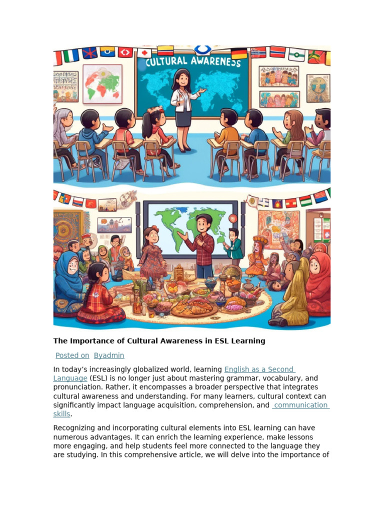 The Importance of Cultural Awareness in ESL Learning | PDF | Learning ...