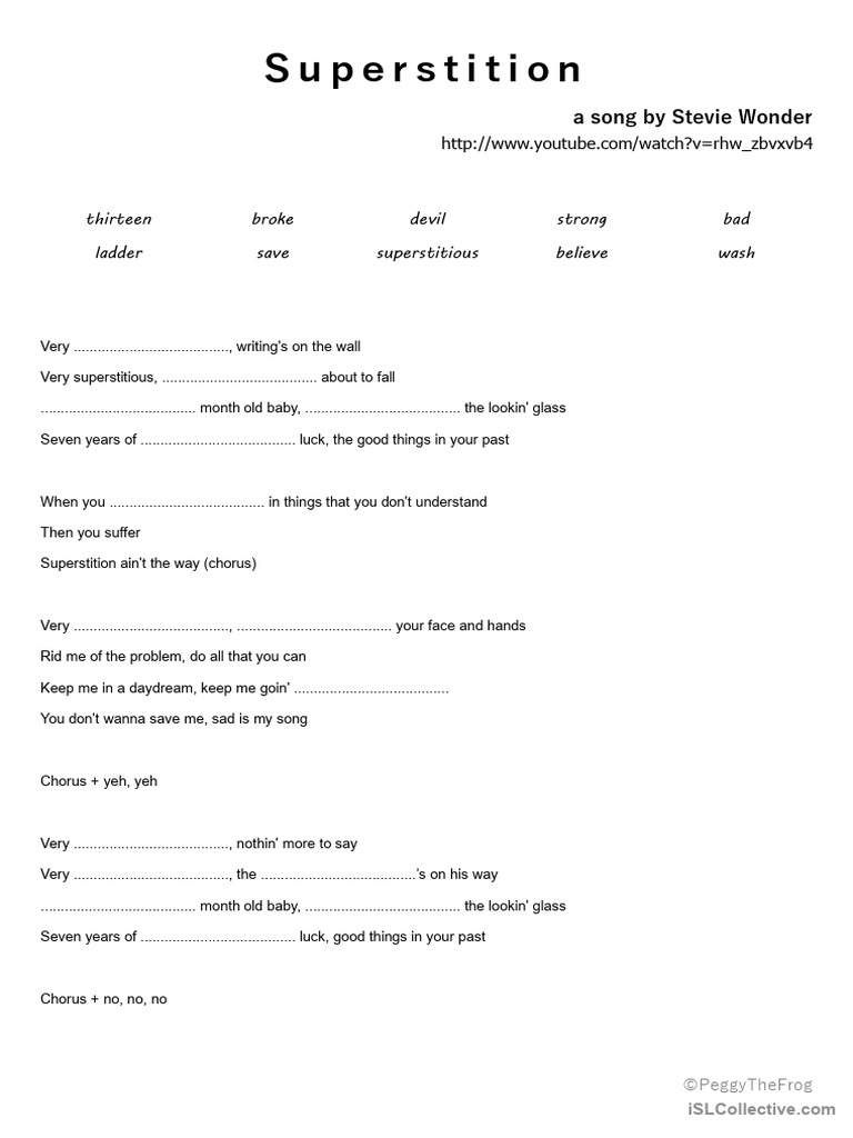Superstition a song by stevie wonder pdf
