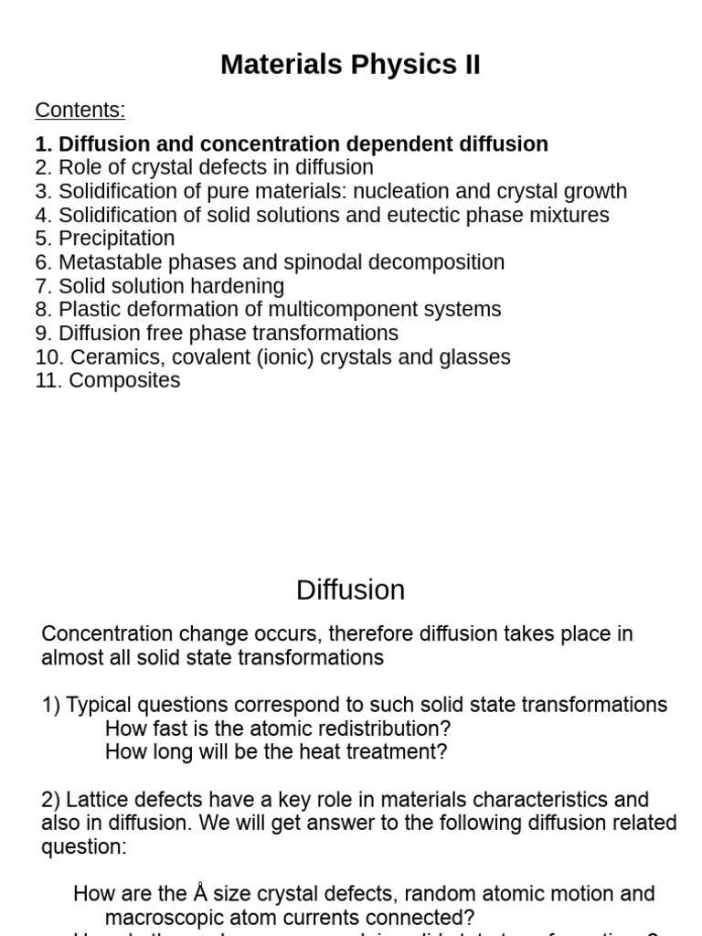 Advanced Materials Diffusion | PDF | Diffusion | Solid