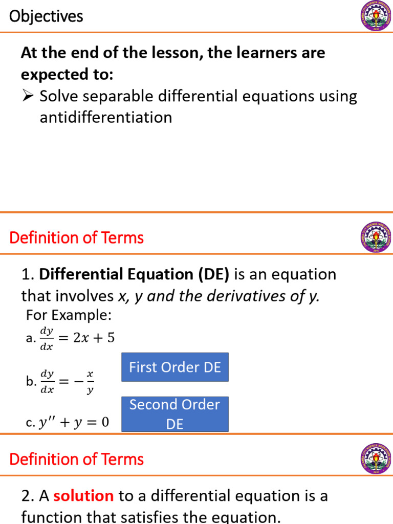 Quarter 4 L3 Separable Differential Equation | PDF | Equations ...