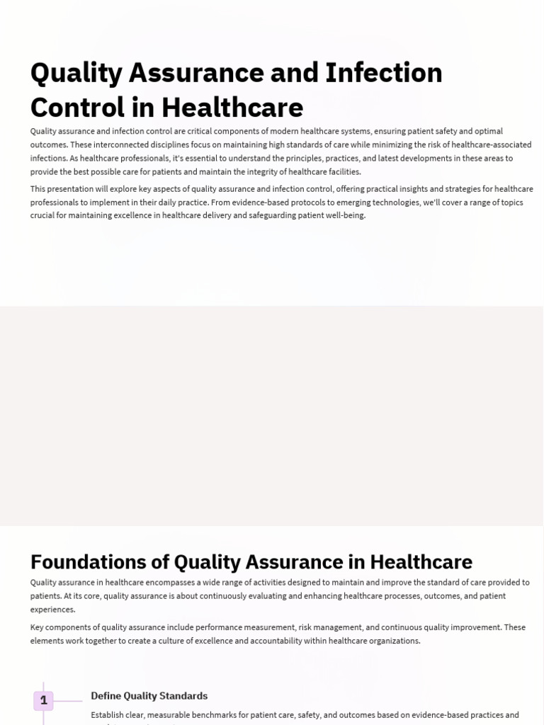 Quality Assurance and Infection Control in Healthcare PDF | PDF ...