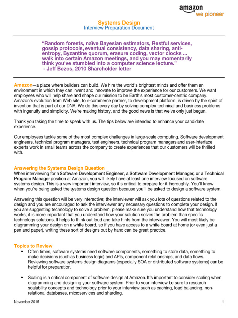 Amazon Systems Design | PDF