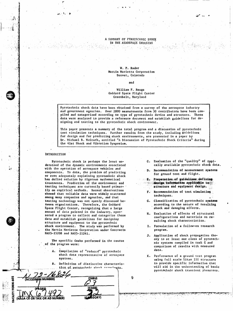 Pyrotechnic Shock in Aerospace Systems | PDF | Physical Phenomena | Waves