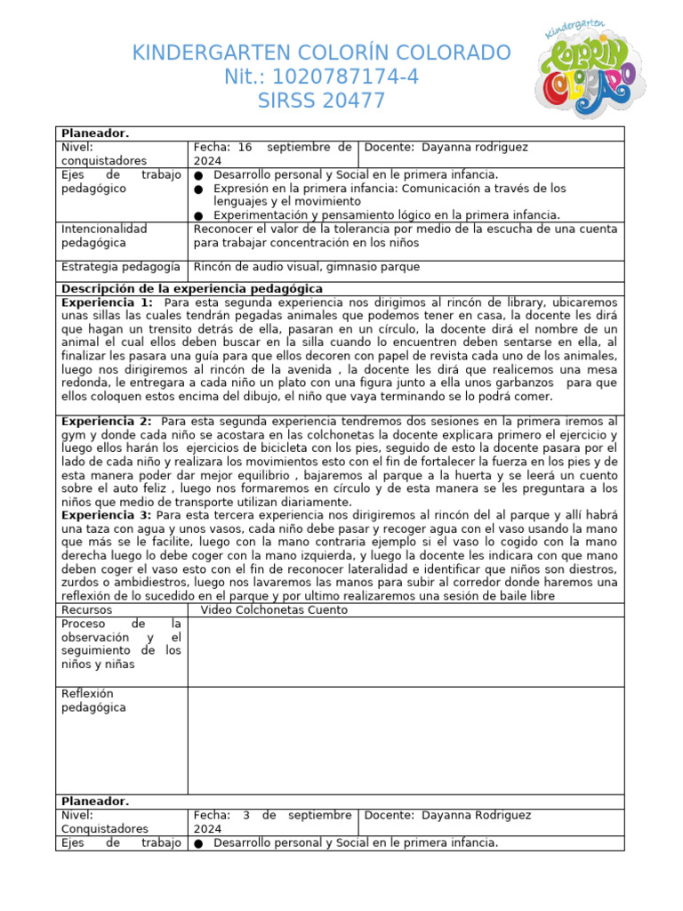 Planeacion Del 2 AL 13 SEPTIEMBRE Corregida | PDF | Educación de la ...