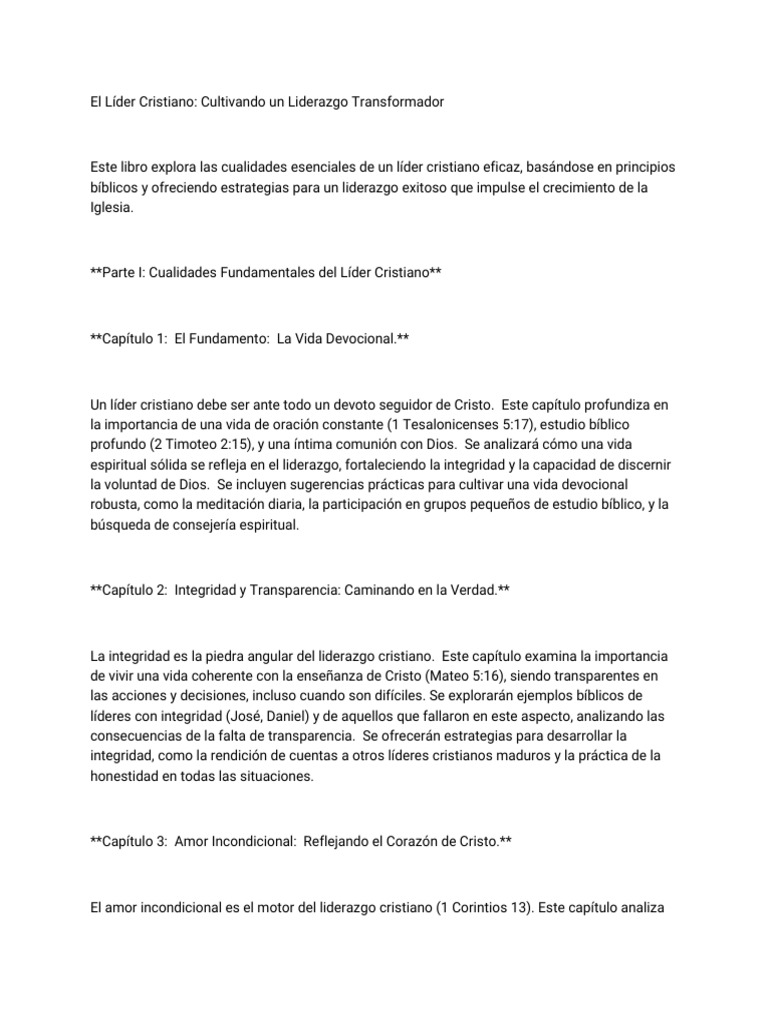 Liderazgo Transformador en la Iglesia | PDF | Liderazgo | Iglesia cristiana