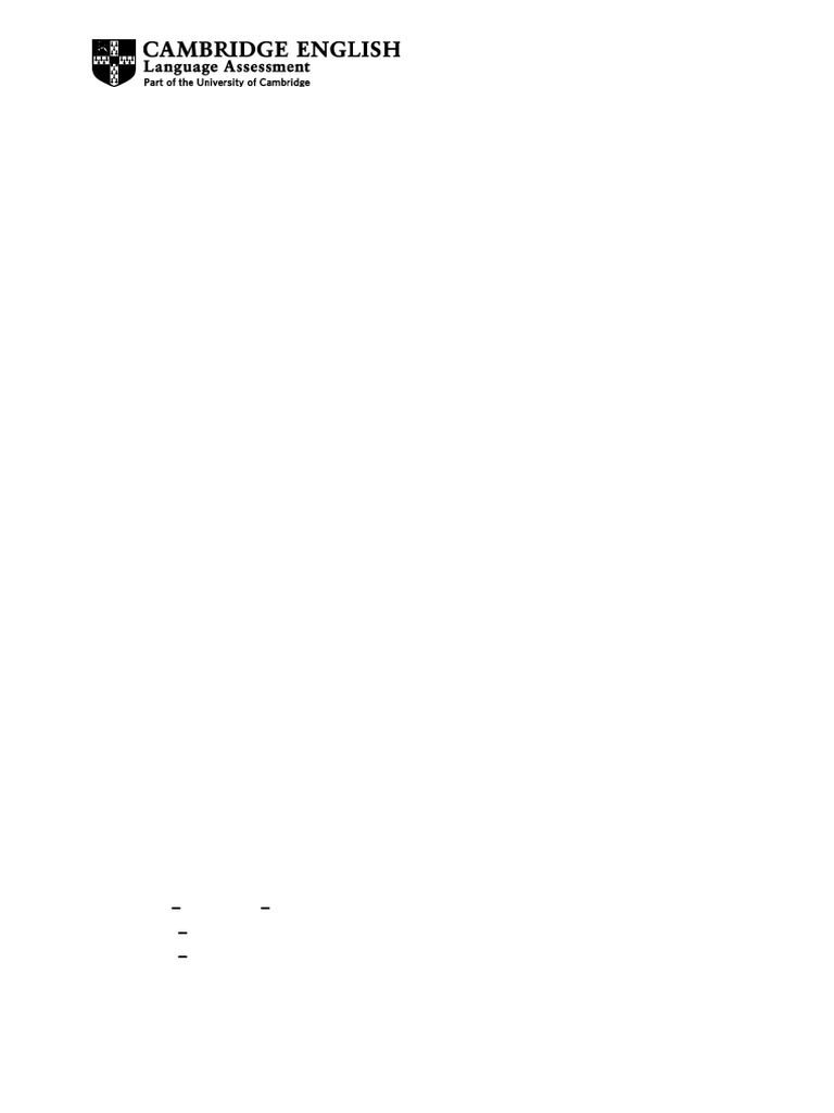 Cambridge english first 2015 sample paper 1 reading and use of english