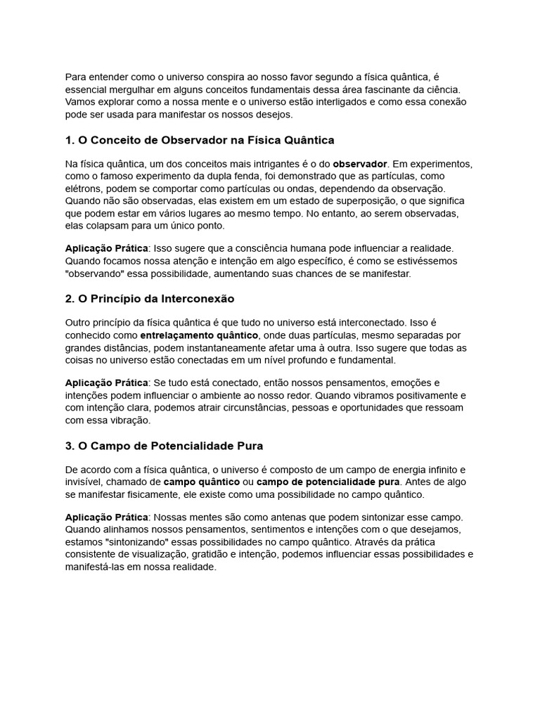O Conceito de Observador Na Física Quântica | PDF | Física | Intenção