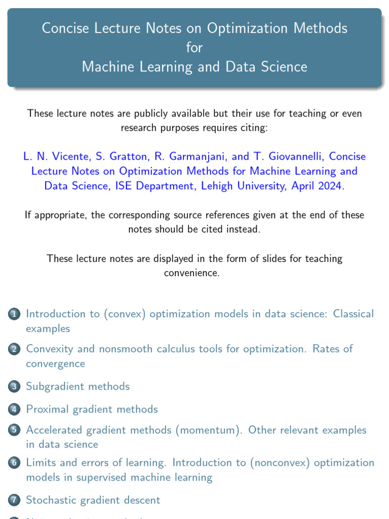 Concise - Lecture - Notes - On - Optimization - Methods - 1722728042 ...