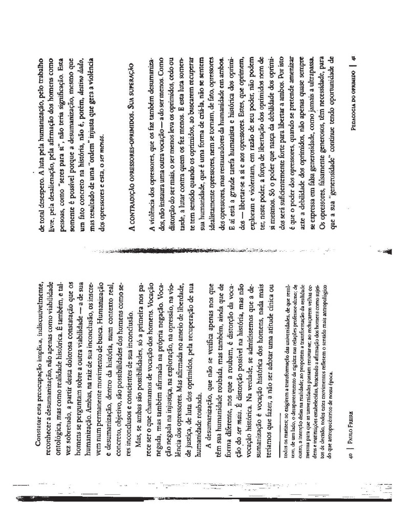 Paulo Freire Capitulo A Contradicao Dos Opressores-Oprimidos e Sua ...