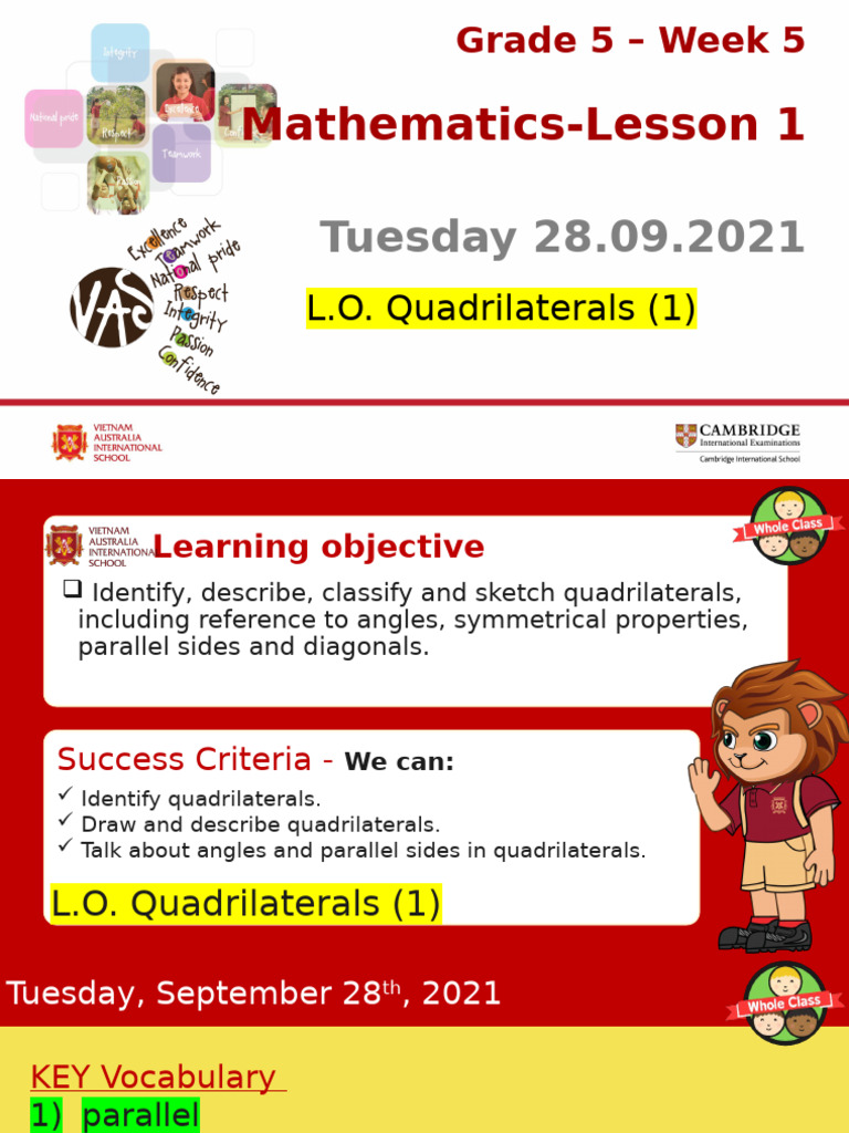 Grade 5 Quadrilaterals Lesson Plan | PDF | Rectangle | Euclidean Geometry