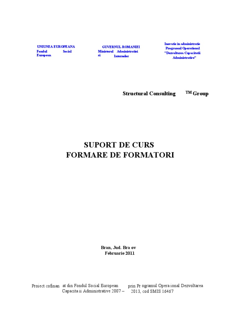Modul Formare de Formatori-Suport de Curs | PDF