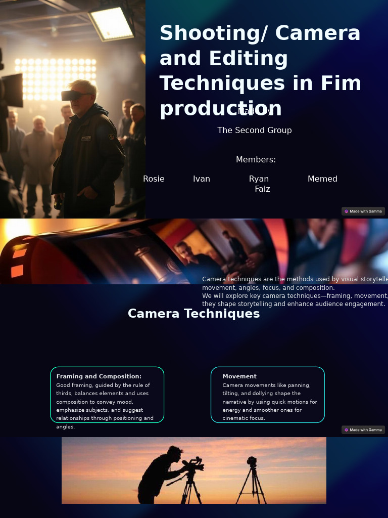 Camera and Editing Techniques | PDF | Composition (Visual Arts)