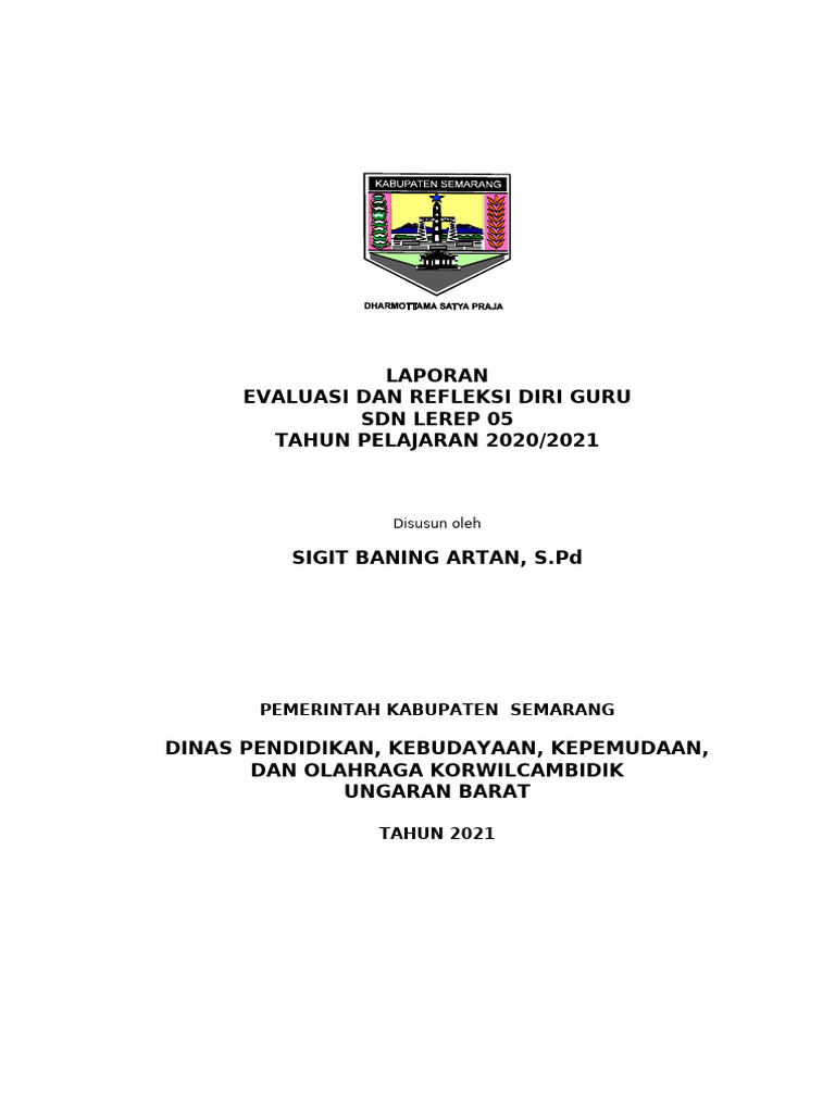 Laporan Refleksi Diri Guru SDN Lerep 05 | PDF | Karier & Perkembangan