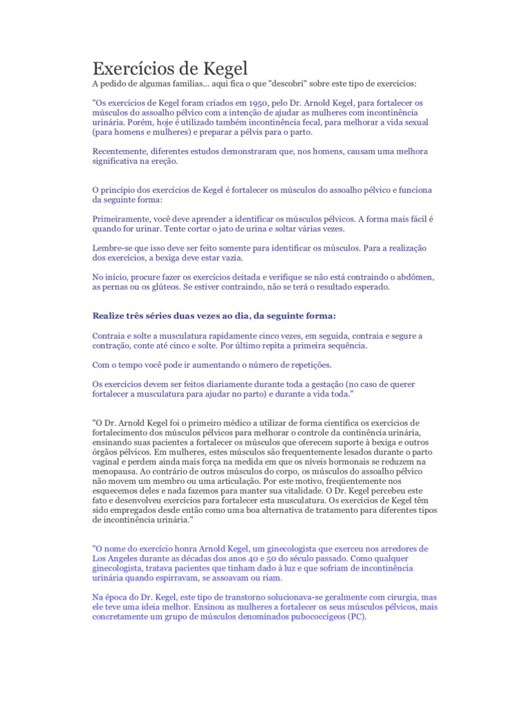 Exercícios de Kegel | PDF
