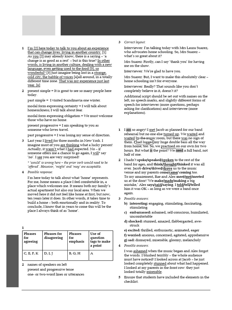 Class 3 English Workbook Answer Key | PDF | Language Arts & Discipline ...